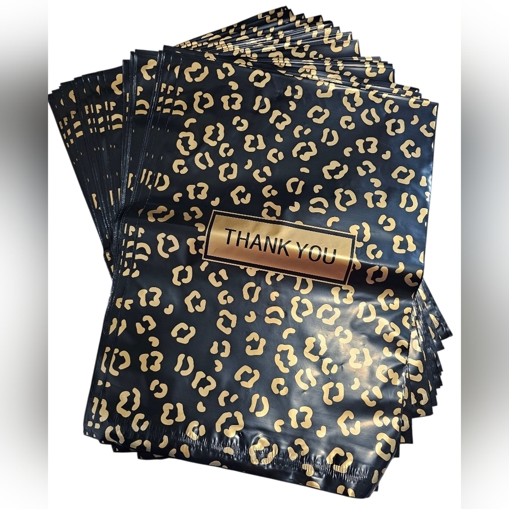 Leopard Print Thank You Poly Mailers 25 Count 10" x 13"